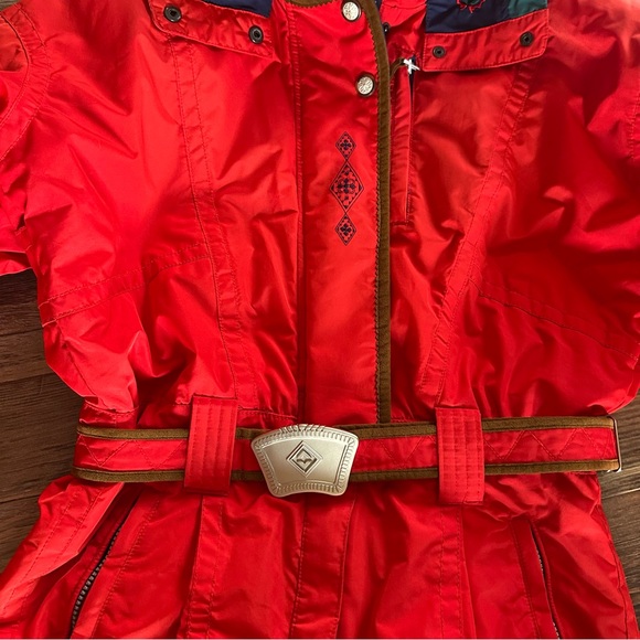 Obermeyer vintage red ski suit women's 12 snowsuit winter jacket pants - Picture 3 of 12